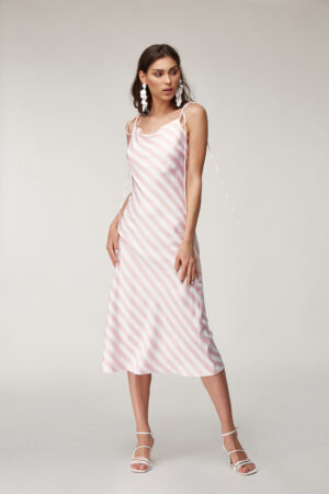 Summer Romance Silk Striped Maxi Dress
