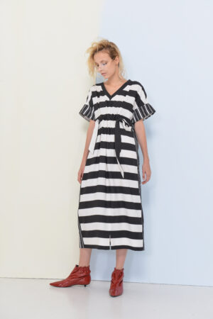 Timeless Stripes Belted Maxi Dress