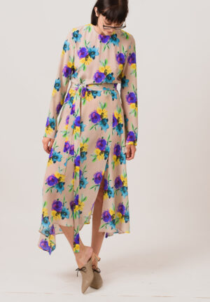Floral Bliss Closed-Neck Summer Dress