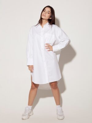 Simple White Shirttail Dress